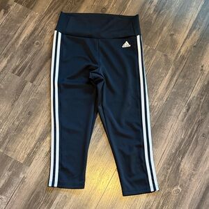 Adidas Women Classic Black and White Leggings with White Stripes